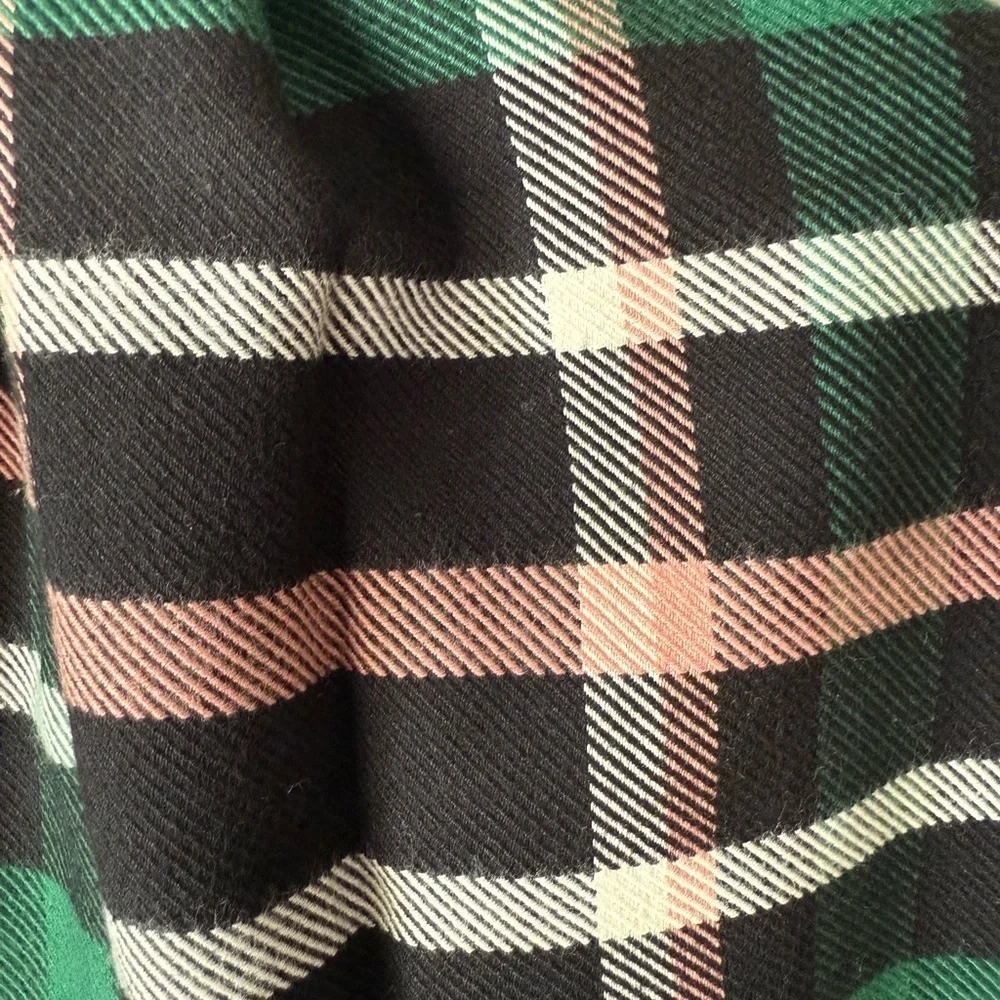 NWT Ann Taylor Raiza Plaid Blanket Scarf Approx 22x78 Green White Pink Black